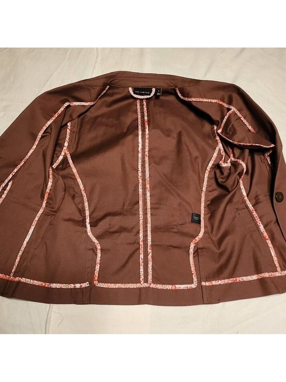 The Limited Brown Cotton Blend Fitted Career Blazer Jacket Size 8 - Picture 8 of 10